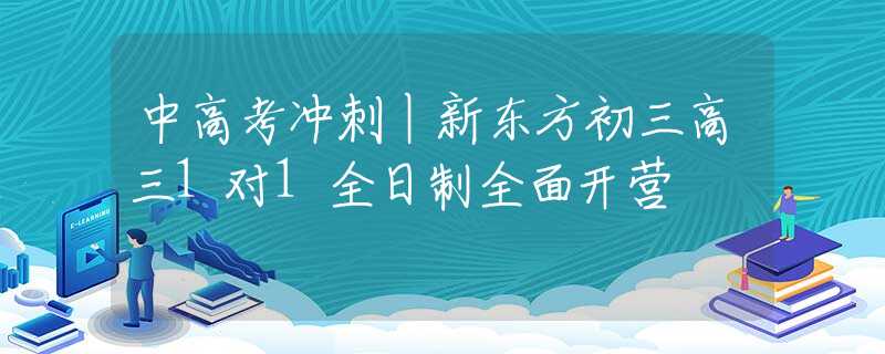 中高考冲刺丨新东方初三高三1对1全日制全面开营