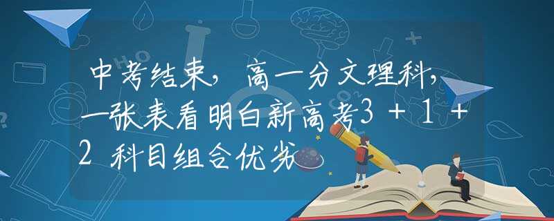 中考结束，高一分文理科，一张表看明白新高考3+1+2科目组合优劣