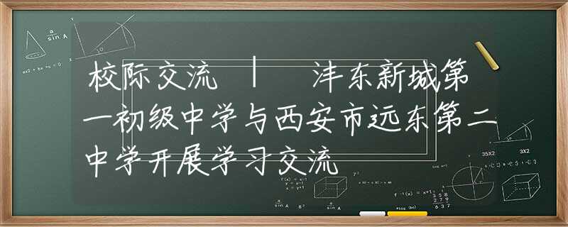 校际交流 | 沣东新城第一初级中学与西安市远东第二中学开展学习交流