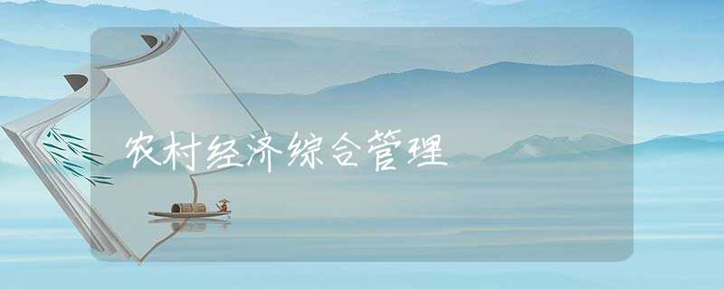 农村经济综合管理