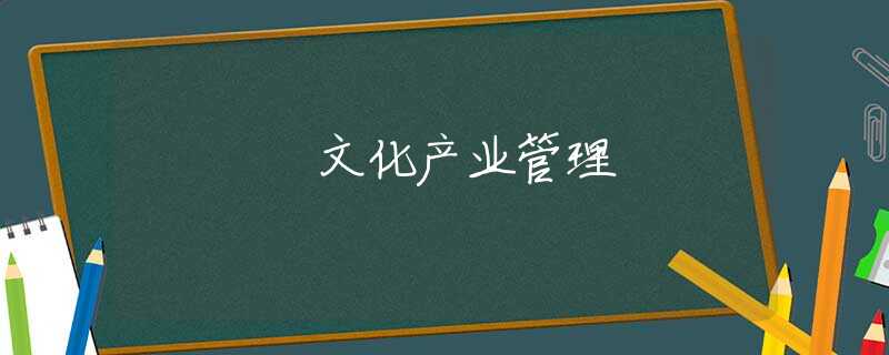 文化产业管理 文化产业管理